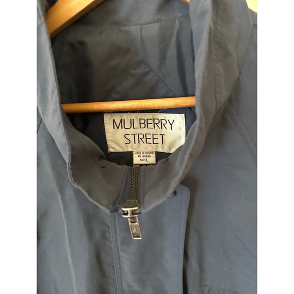 Mulberry Street Full Zip Gray Drawstring Trench Coat Jacket Size Large - Picture 4 of 6